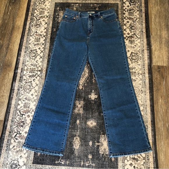 Levi’s 512 Blue Jeans Perfectly Slimming Bootcut Hi-Rise Denim Medium Wash 12P - Picture 1 of 11